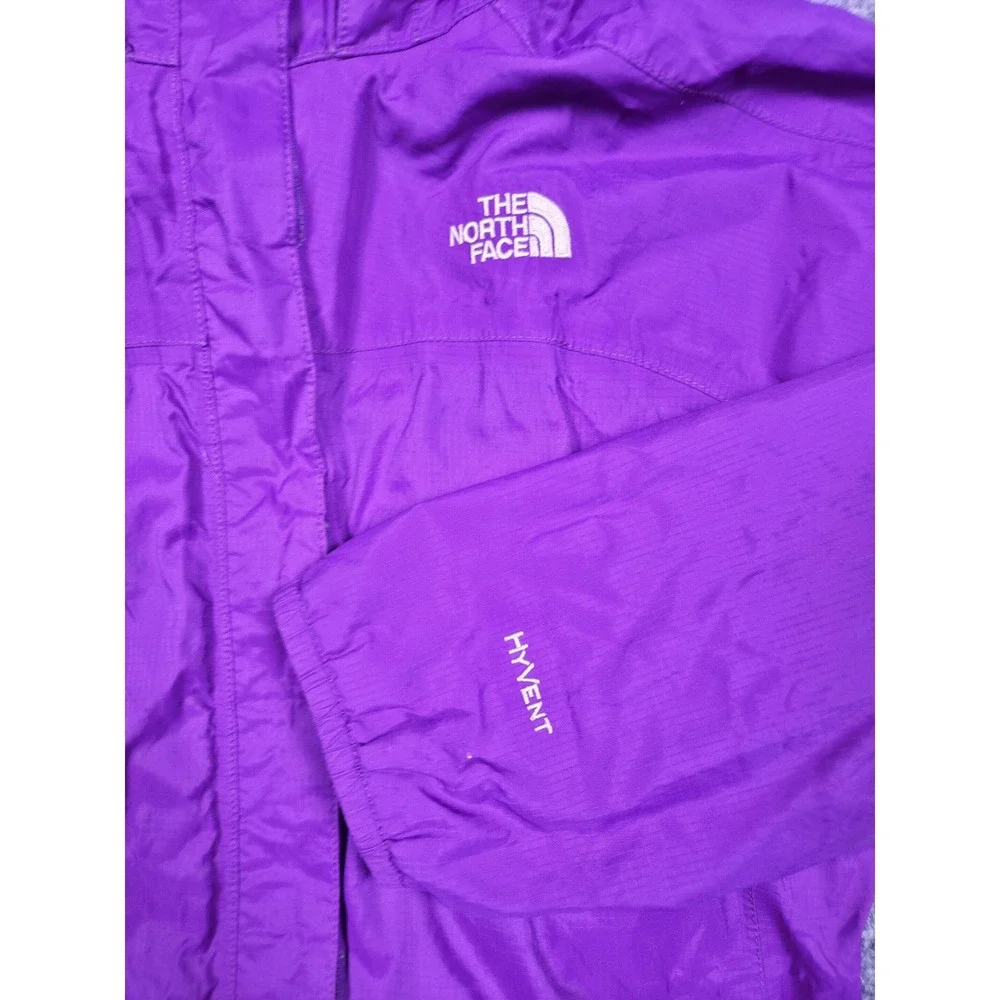 The North Face Rain Jacket Girls XL Purple HyVent Hooded Shell
